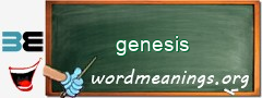 WordMeaning blackboard for genesis